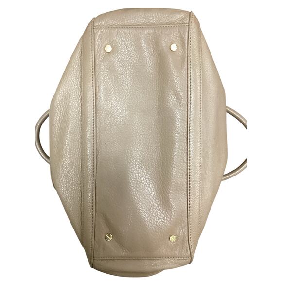 Tory Burch Purse Women’s One Size Leather Two Handles Snap Closure Taupe - Picture 6 of 9